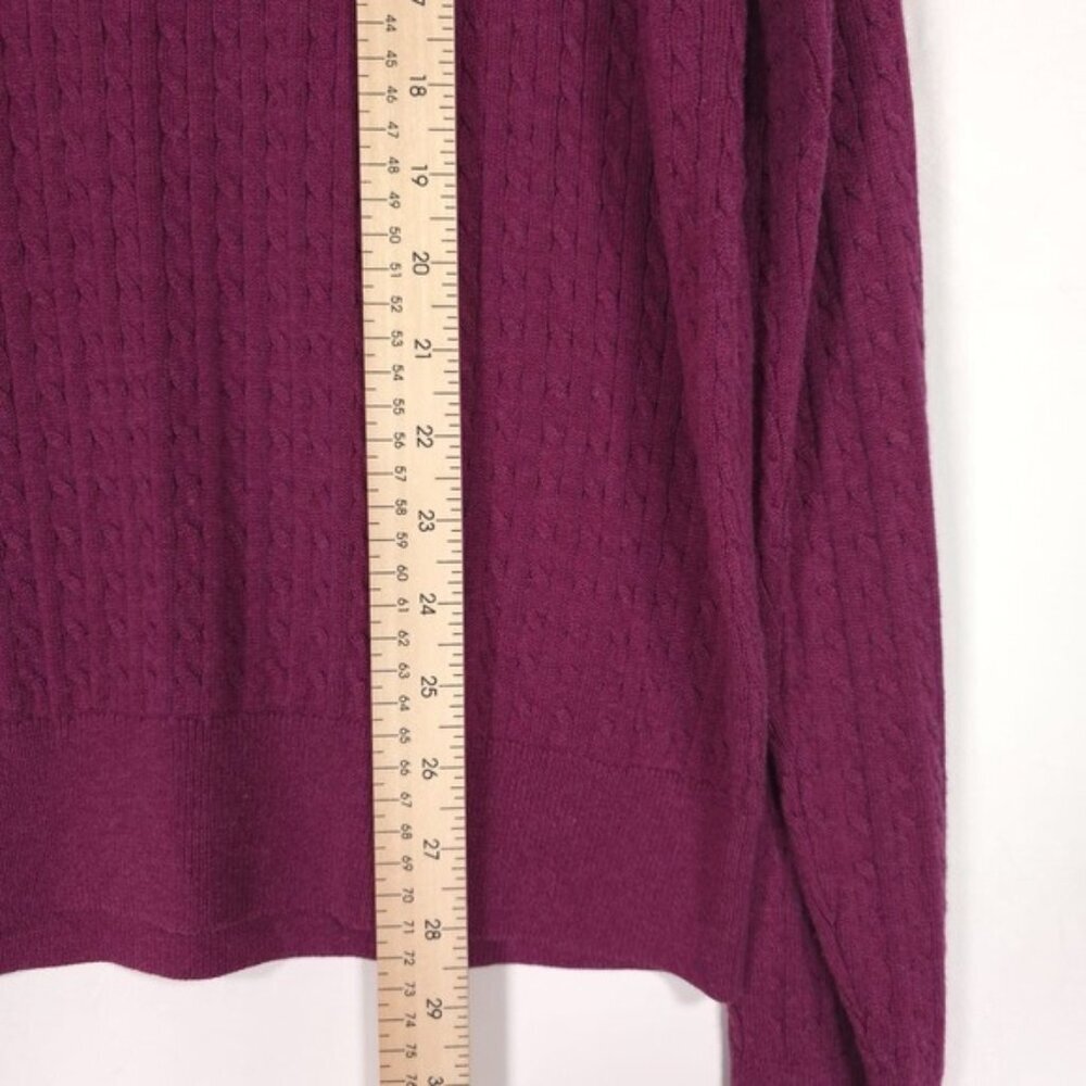 David Donahue SILK CASHMERE Blend Pullover Sweater Men 1/4 Zip Cable Knit LARGE - Picture 8 of 11